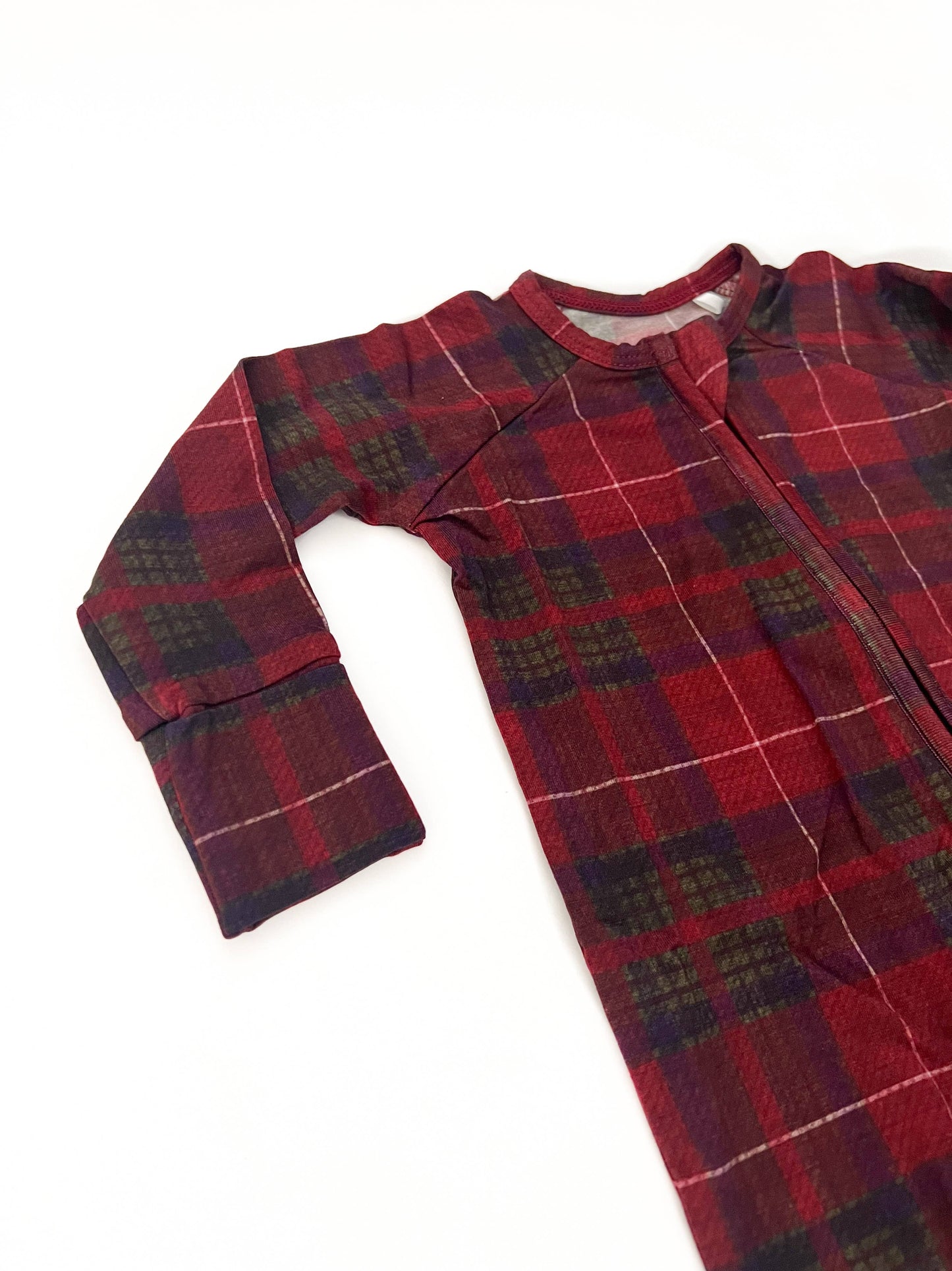 CHRISTMAS PLAID | ZIP ROMPER