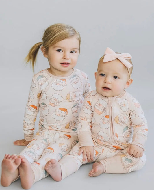 Cute Santa Bamboo Zip Pajamas