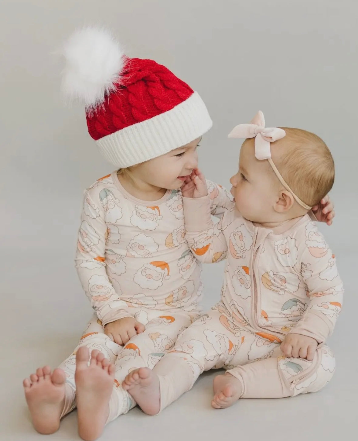 Cute Santa Bamboo Zip Pajamas