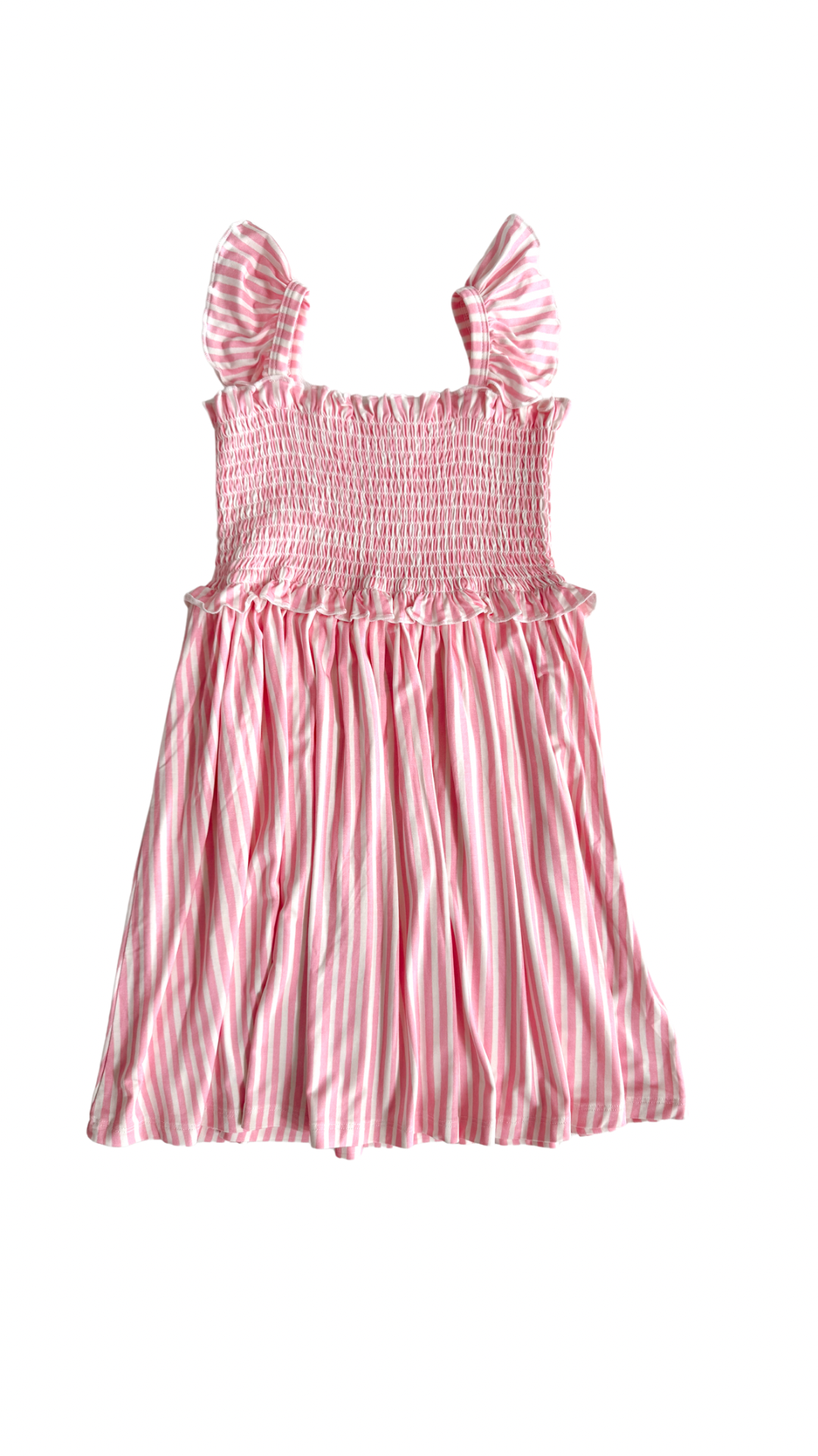 Pink Stripe Smocked Twirl Dress