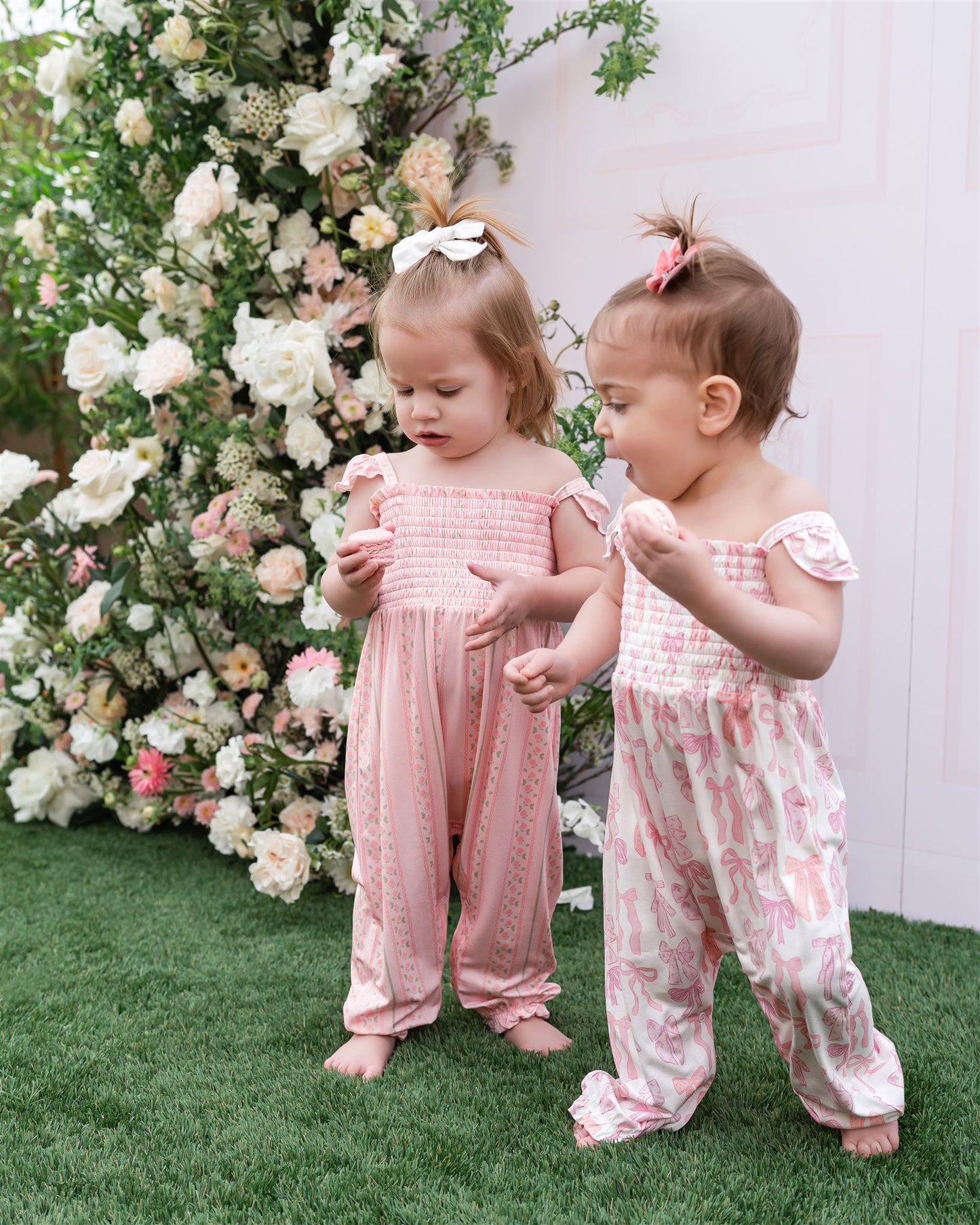 Pink Stripe Smocked Bubble Jumpsuit