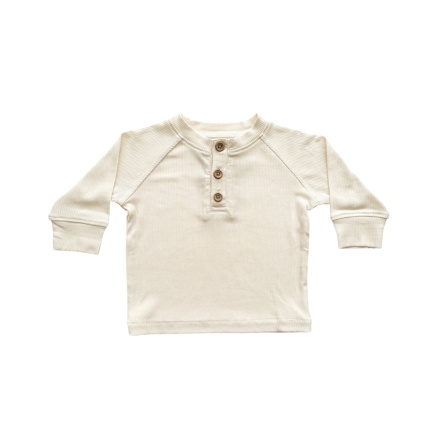 Long Sleeve Henley Shirt - Cream