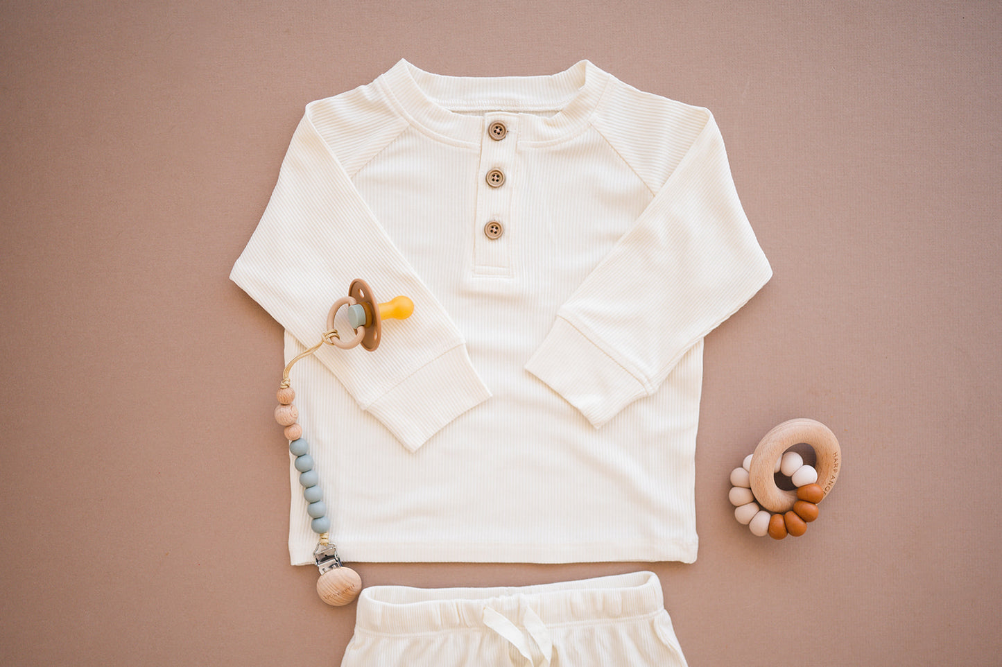 Long Sleeve Henley Shirt - Cream