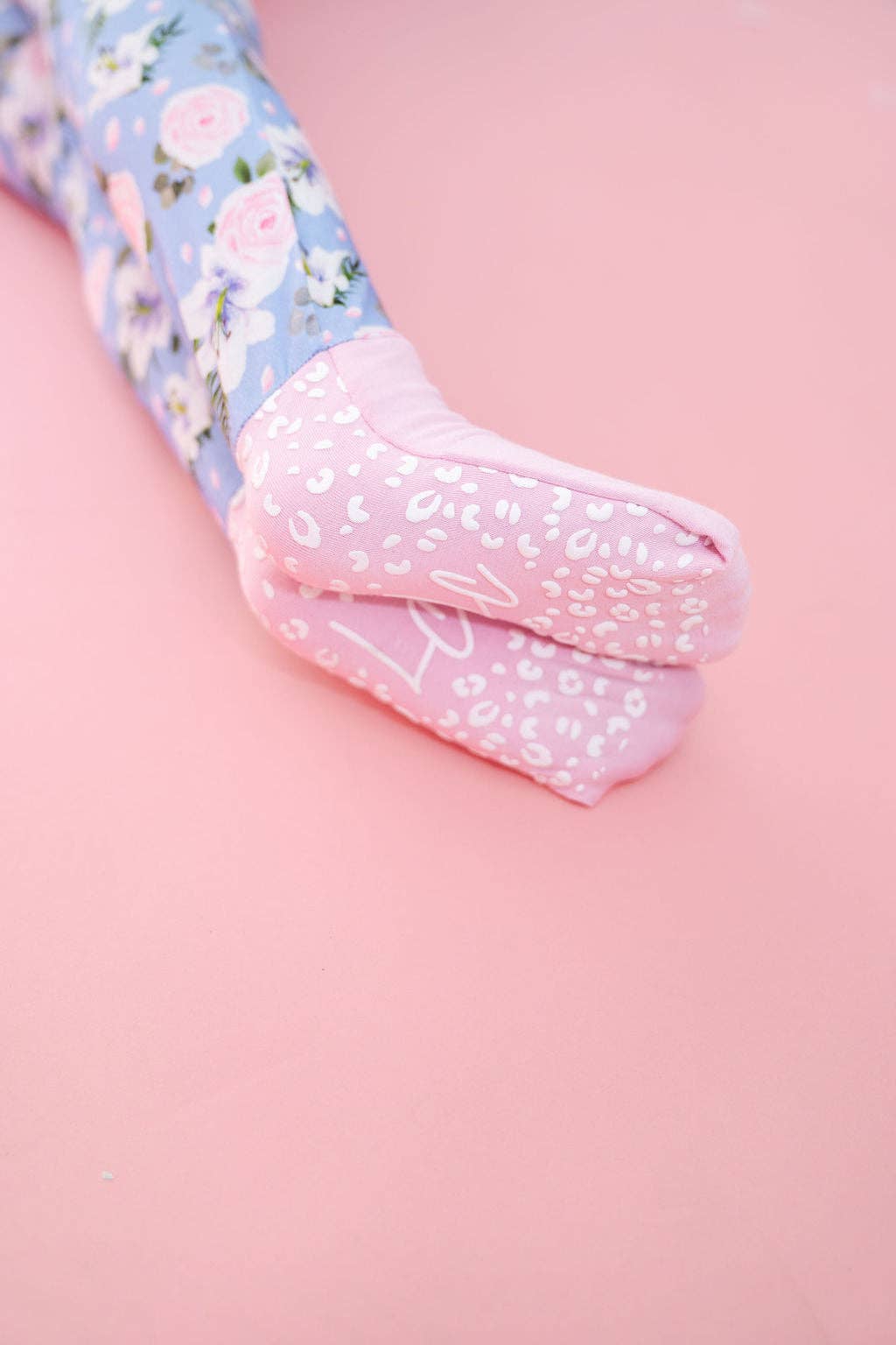 Periwinkle Floral Bamboo Ruffle Convertible Footie (Restock)