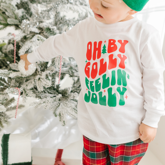 Oh by Golly Feeling Jolly Toddler and Youth Christmas Shirt