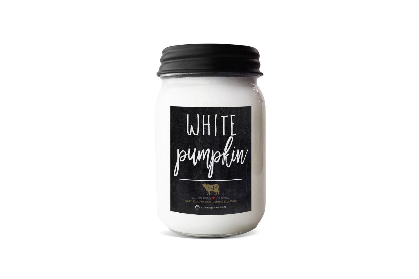 Milkhouse Candle Company - 13 oz Mason Jar Fall Candle: White Pumpkin