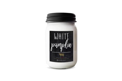 Milkhouse Candle Company - 13 oz Mason Jar Fall Candle: White Pumpkin