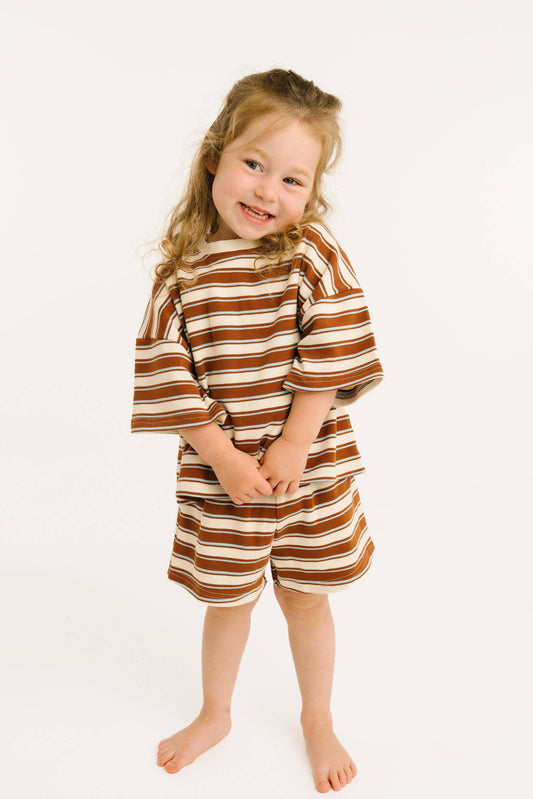 Toffee Stripe Slouchy Set