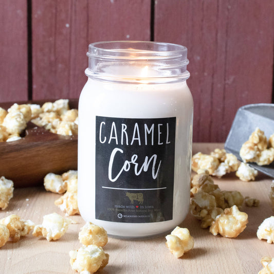 13 oz Mason Jar Fall Candle: Caramel Corn