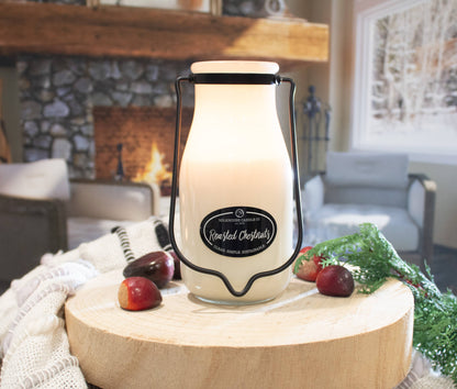 Milkhouse Candle Company - 14 oz Milkbottle Candle: Roasted Chestnuts