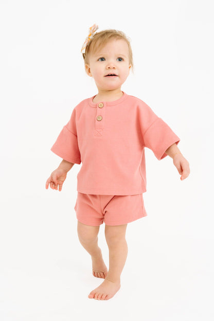 Rosebud Waffle Slouchy Set