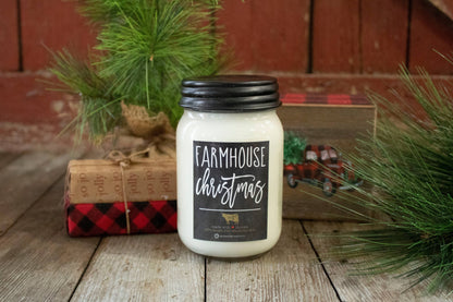 Milkhouse Candle Company - 13 oz Mason Jar Christmas Candle: Farmhouse Christmas