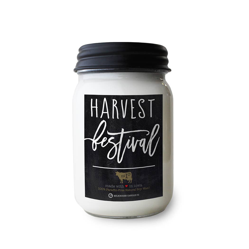 Milkhouse Candle Company - 13 oz Mason Jar Fall Candle: Harvest Festival