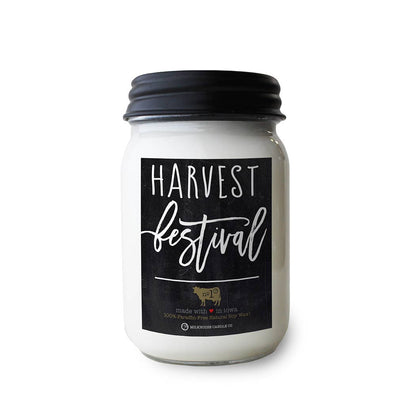 Milkhouse Candle Company - 13 oz Mason Jar Fall Candle: Harvest Festival