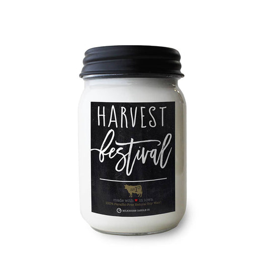 Milkhouse Candle Company - 13 oz Mason Jar Fall Candle: Harvest Festival