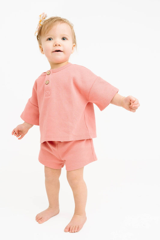 Rosebud Waffle Slouchy Set