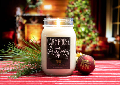 Milkhouse Candle Company - 13 oz Mason Jar Christmas Candle: Farmhouse Christmas