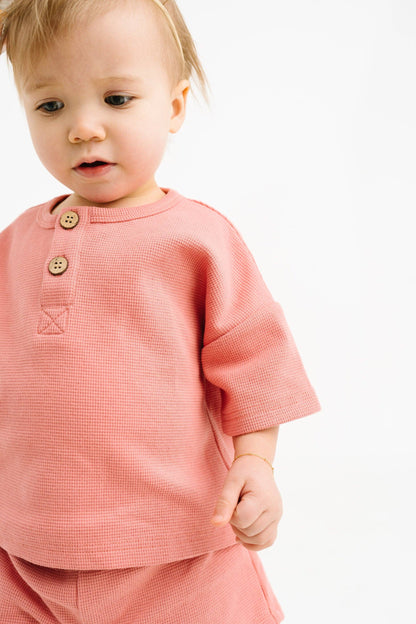Rosebud Waffle Slouchy Set