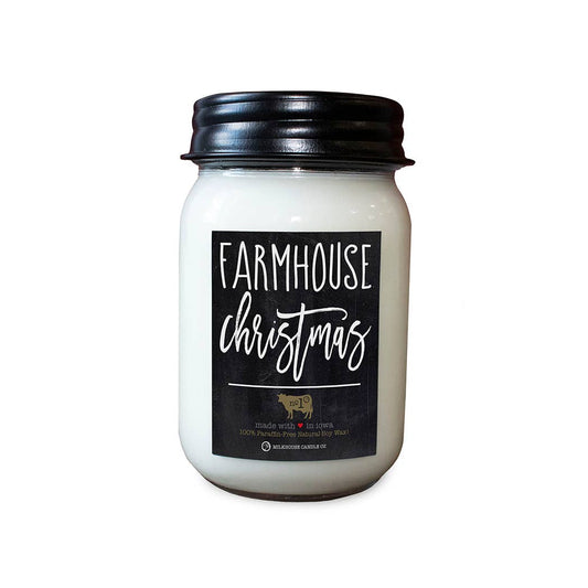 Milkhouse Candle Company - 13 oz Mason Jar Christmas Candle: Farmhouse Christmas