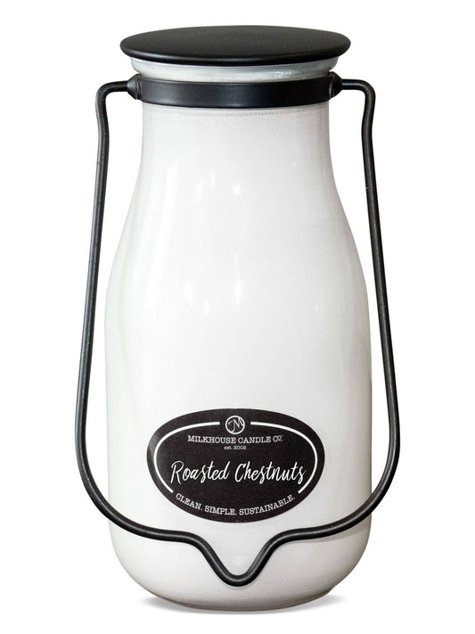 Milkhouse Candle Company - 14 oz Milkbottle Candle: Roasted Chestnuts
