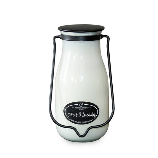 14 oz Milkbottle Candle: Citrus & Lavender