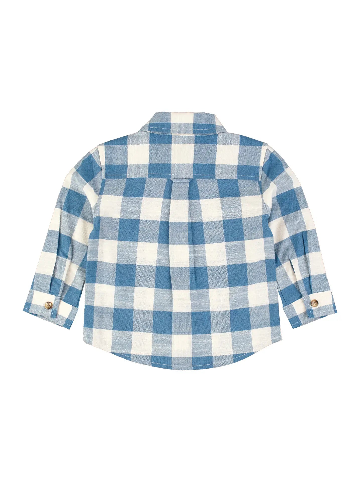 Boys Countryside Blue Plaid Long Sleeve Button Down Shirt