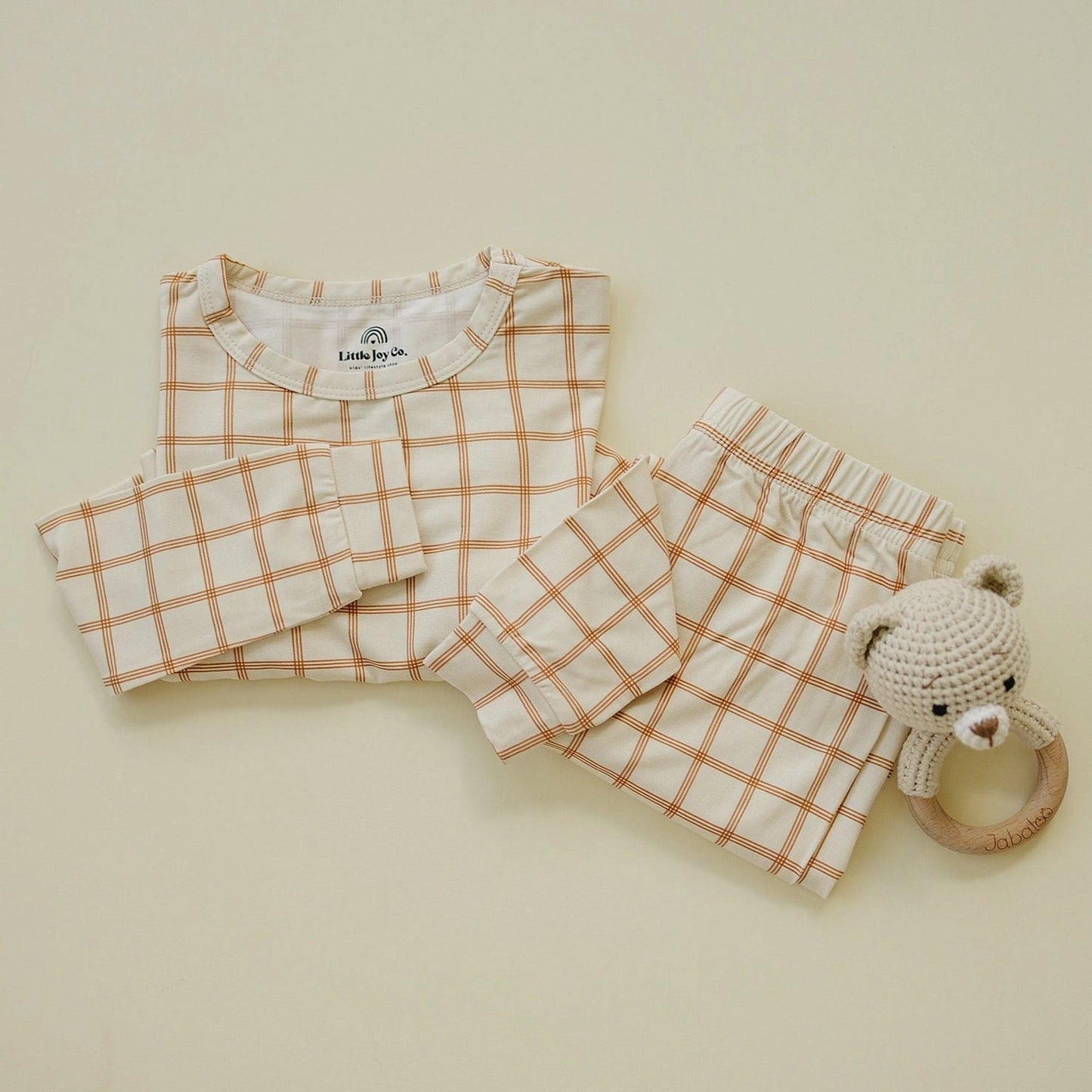 Burnt Orange Plaid 2pc Bamboo Pajamas