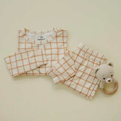 Burnt Orange Plaid 2pc Bamboo Pajamas