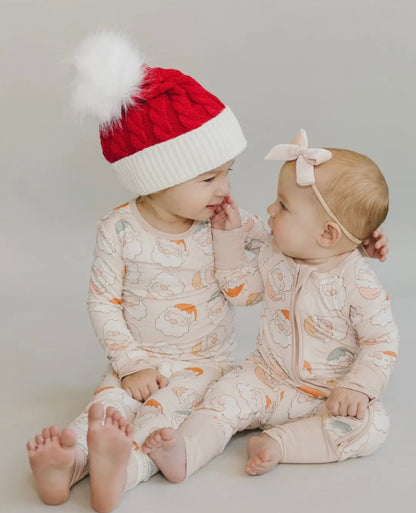 Cute Santa Bamboo Zip Pajamas