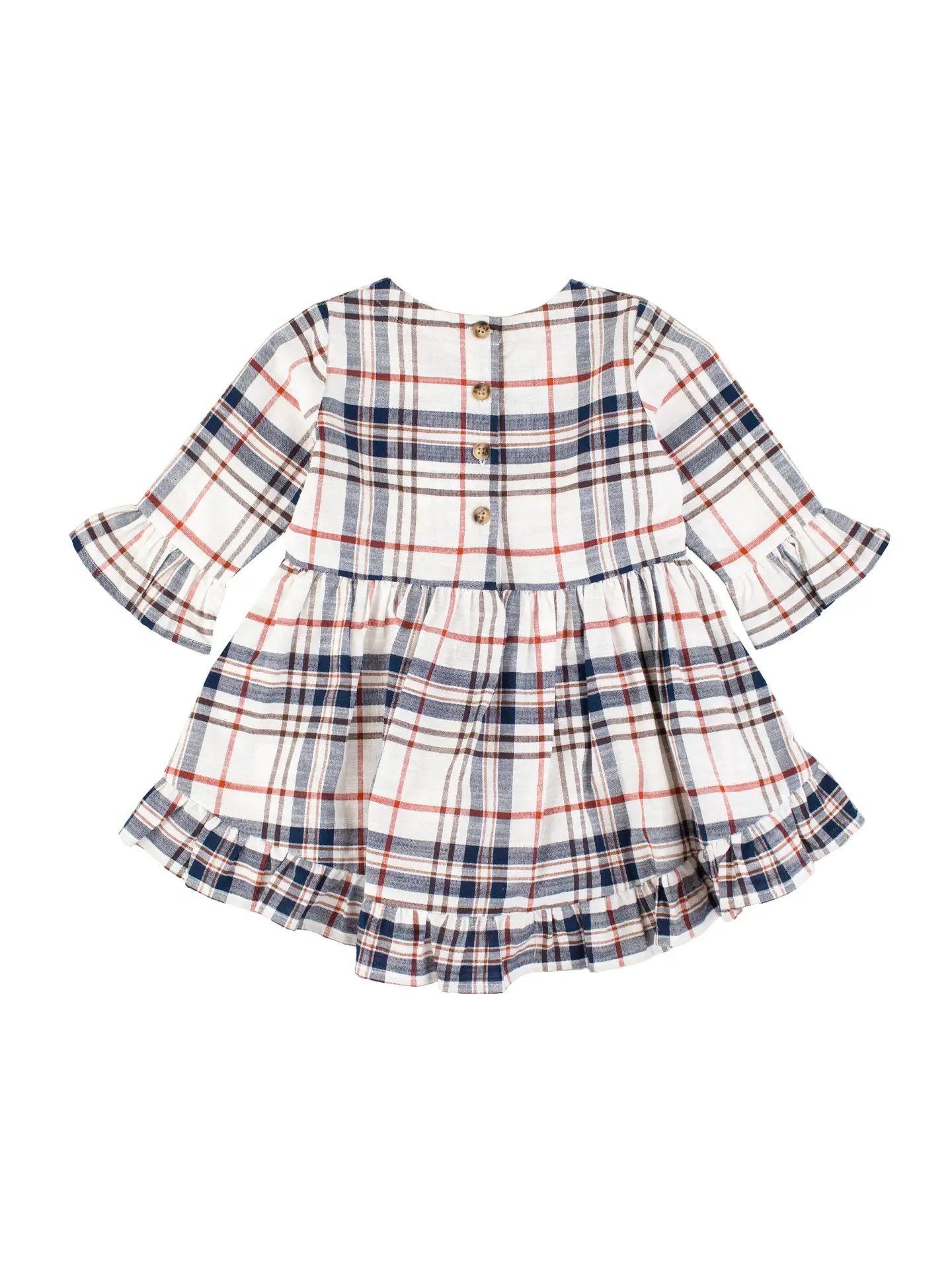 Girls Homegrown Harvest Plaid High Low Ruffle Tunic
