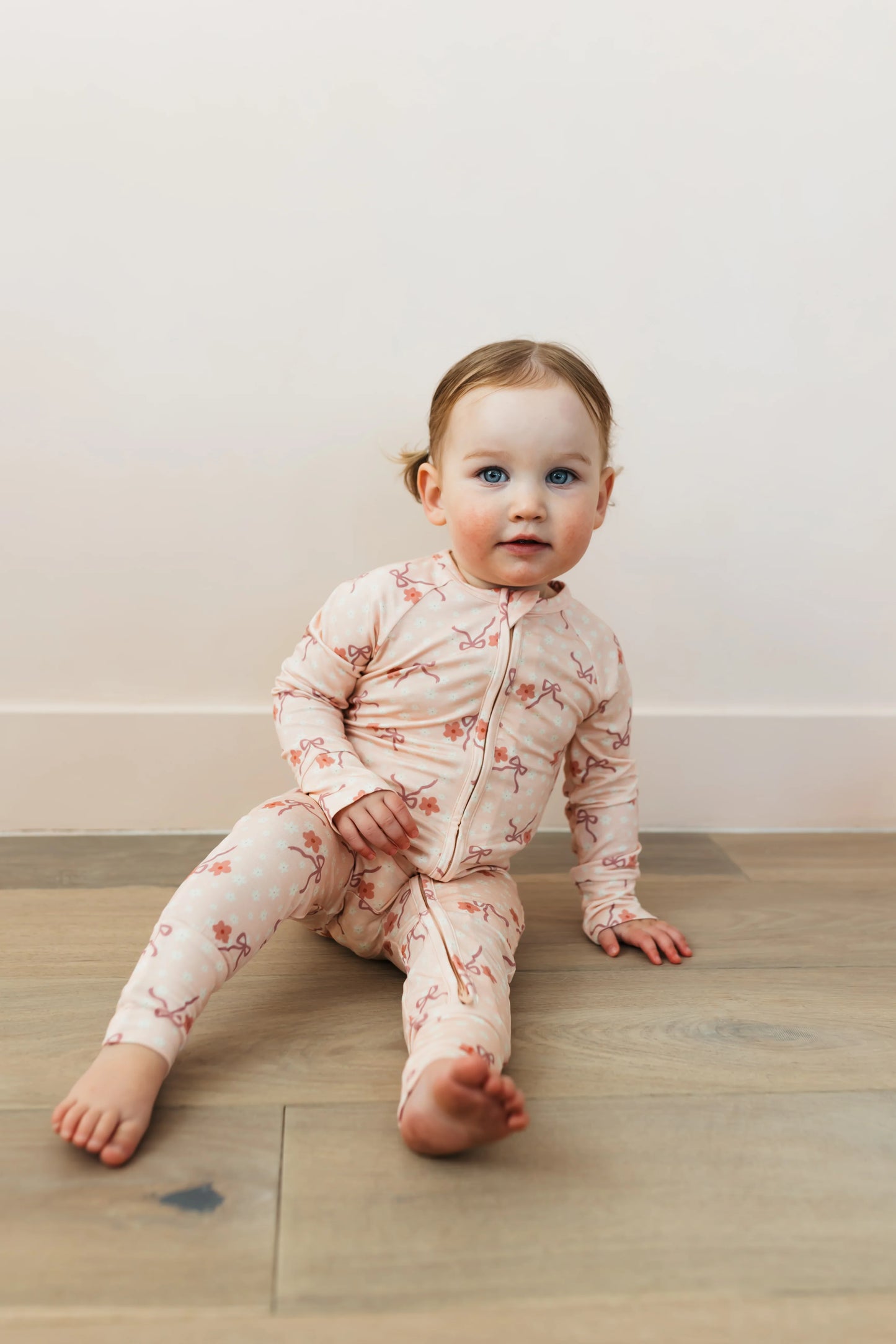 Ditsy Bow Zipper Romper