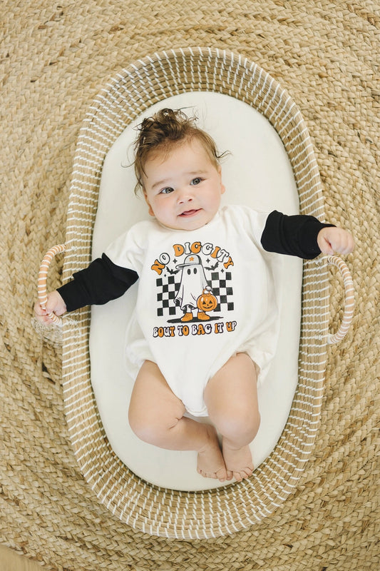 No Diggity Bout To Bag It Up Halloween Sweatshirt Romper