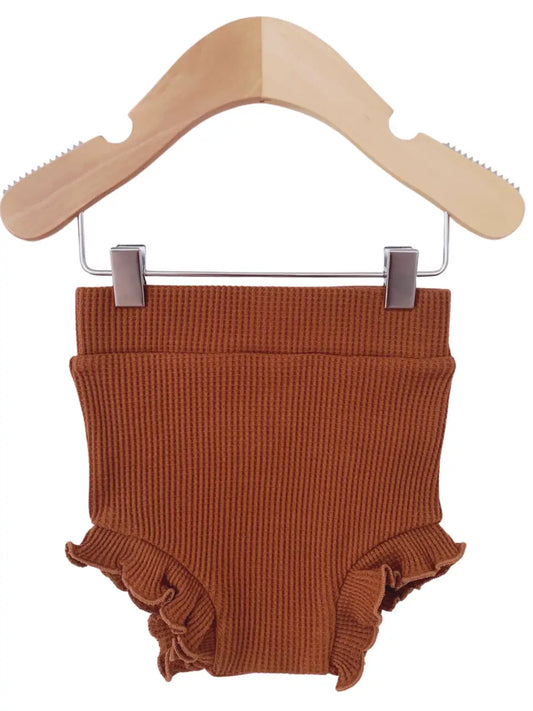 Organic Waffle Ruffle Bloomer, Caramel
