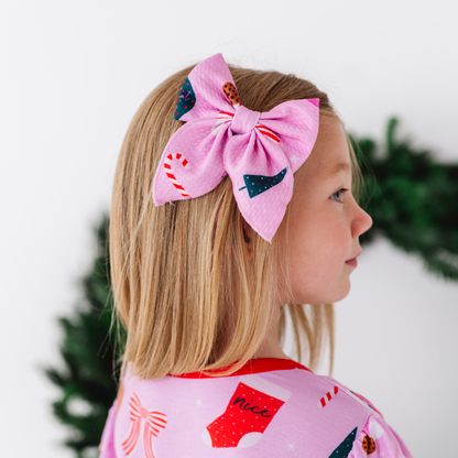 Merry Pinkmas Clip Bow