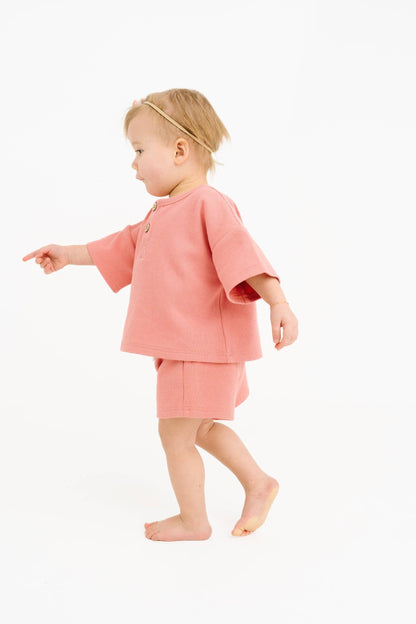Rosebud Waffle Slouchy Set